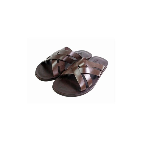 Fiji Brown Italian Leather Sandals Mens main image 6